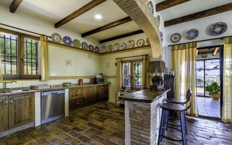 Kitchen opening to porch